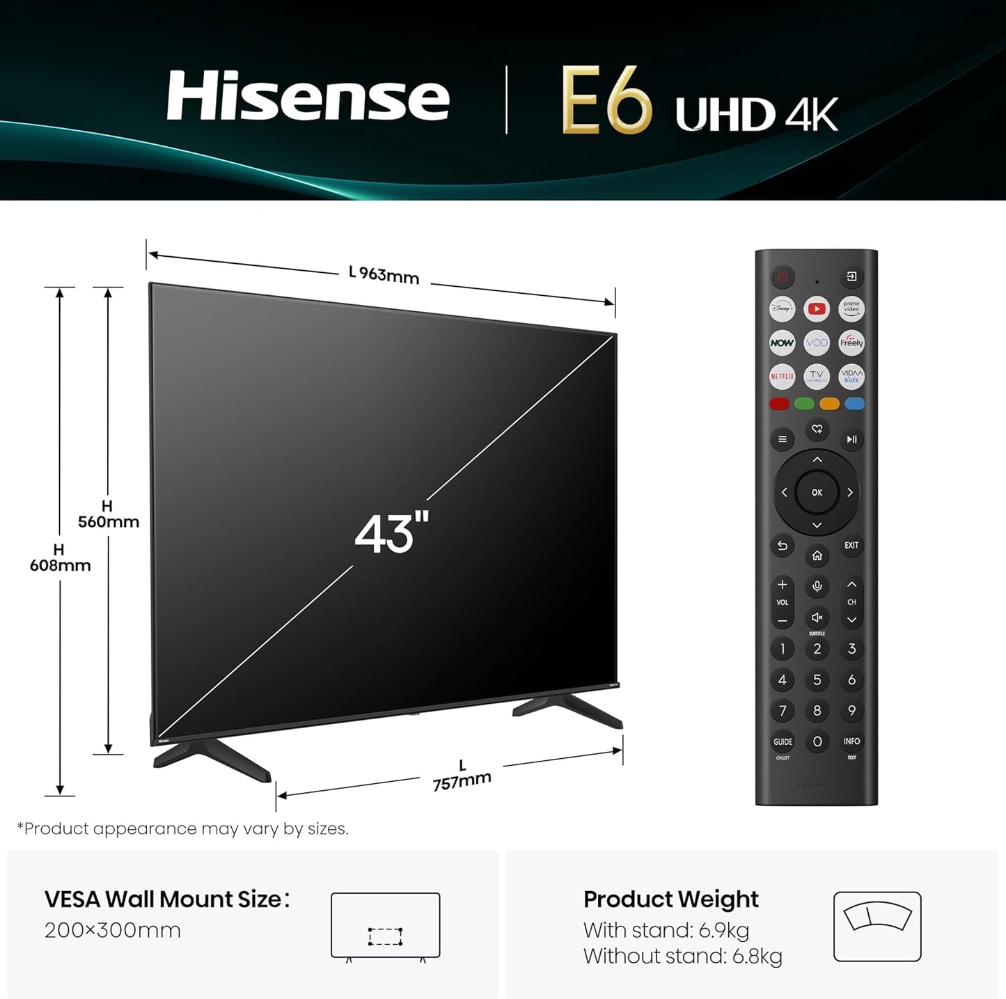 📺 Hisense 43” 4K Ultra HD Smart TV – Precision, Power & Perfection
